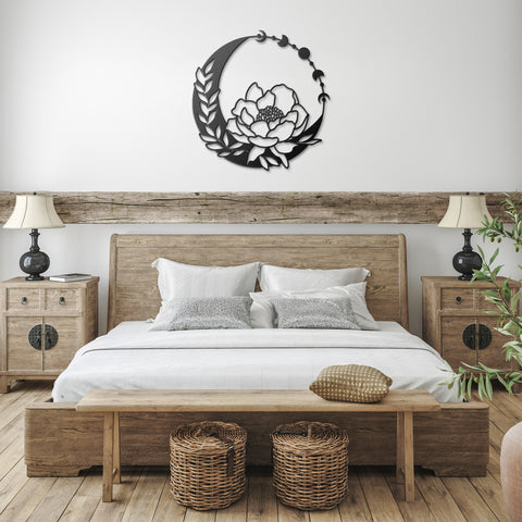 Celestial Floral Metal Wall Art Home Decor Multiple Colors & Sizes Wall Art