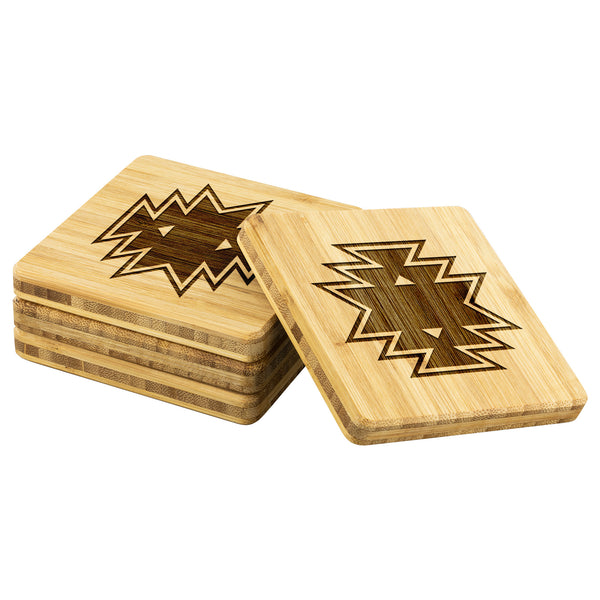 Coasters Set of 4, Aztec Motif Southwestern, Housewarming Gifts