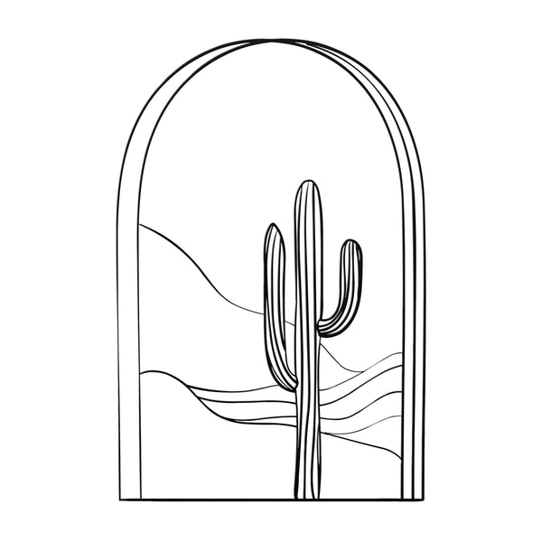 Desert Arch Metal Wall Art Decor Midwest Bohemian Decor Indoor Outdoor, Modern Eclectic Steel Artwork