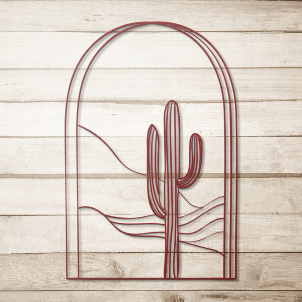 Desert Arch Metal Wall Art Decor Midwest Bohemian Decor Indoor Outdoor, Modern Eclectic Steel Artwork