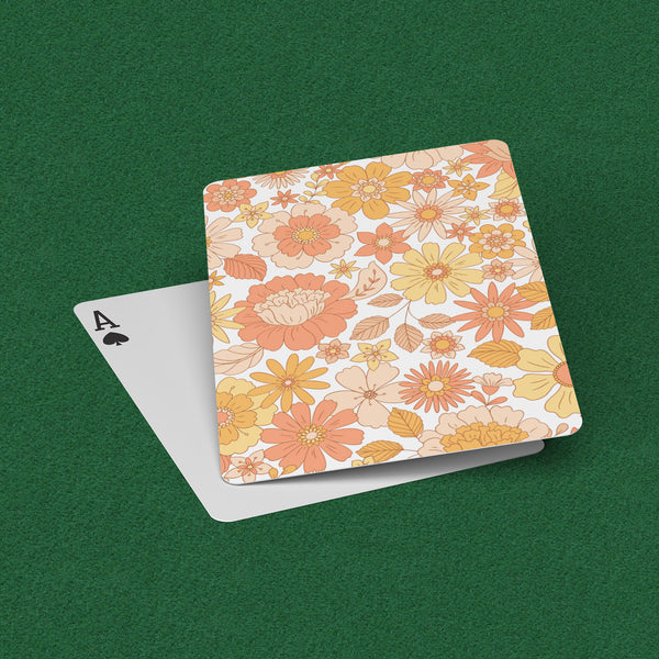 Floral Playing Cards, Gifts Card Players Clear Plastic Case Full Deck