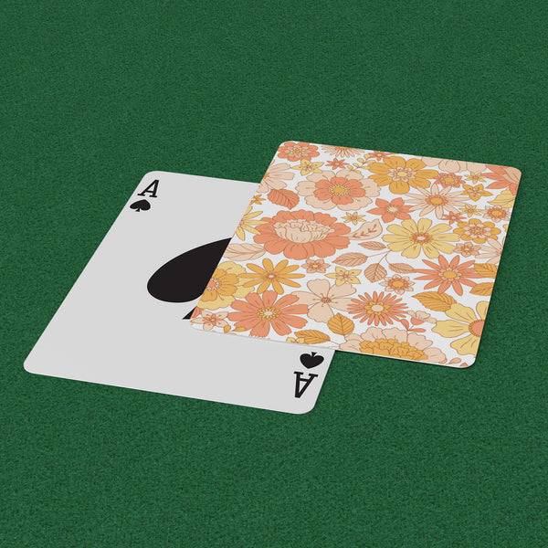 Floral Playing Cards, Gifts Card Players Clear Plastic Case Full Deck
