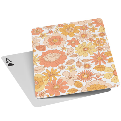 Floral Playing Cards, Gifts Card Players Clear Plastic Case Full Deck