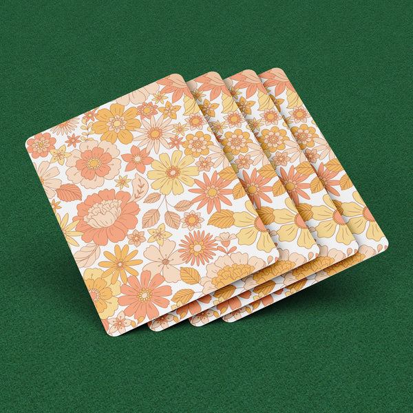 Floral Playing Cards, Gifts Card Players Clear Plastic Case Full Deck
