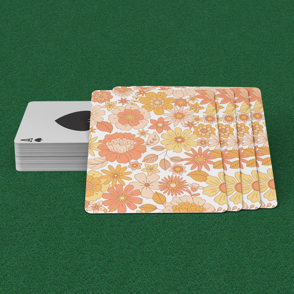 Floral Playing Cards, Gifts Card Players Clear Plastic Case Full Deck