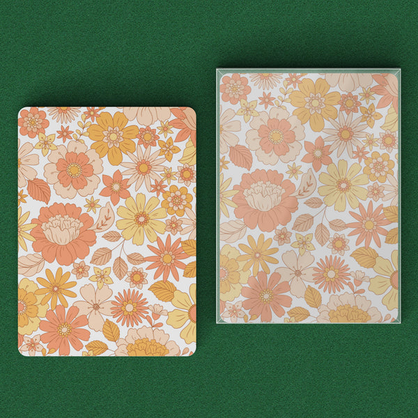 Floral Playing Cards, Gifts Card Players Clear Plastic Case Full Deck