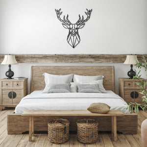 Geometric Deer Metal Wall Art Buck Decor