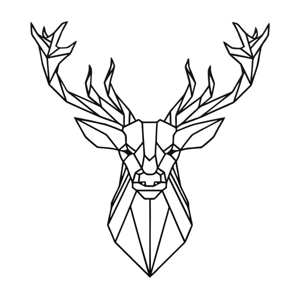 Geometric Deer Metal Wall Art Buck Decor