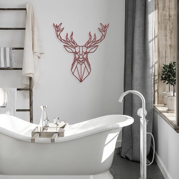 Geometric Deer Metal Wall Art Buck Decor