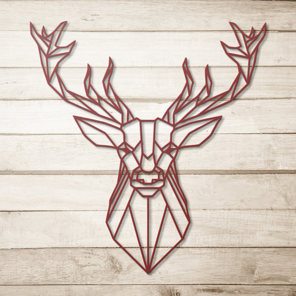 Geometric Deer Metal Wall Art Buck Decor