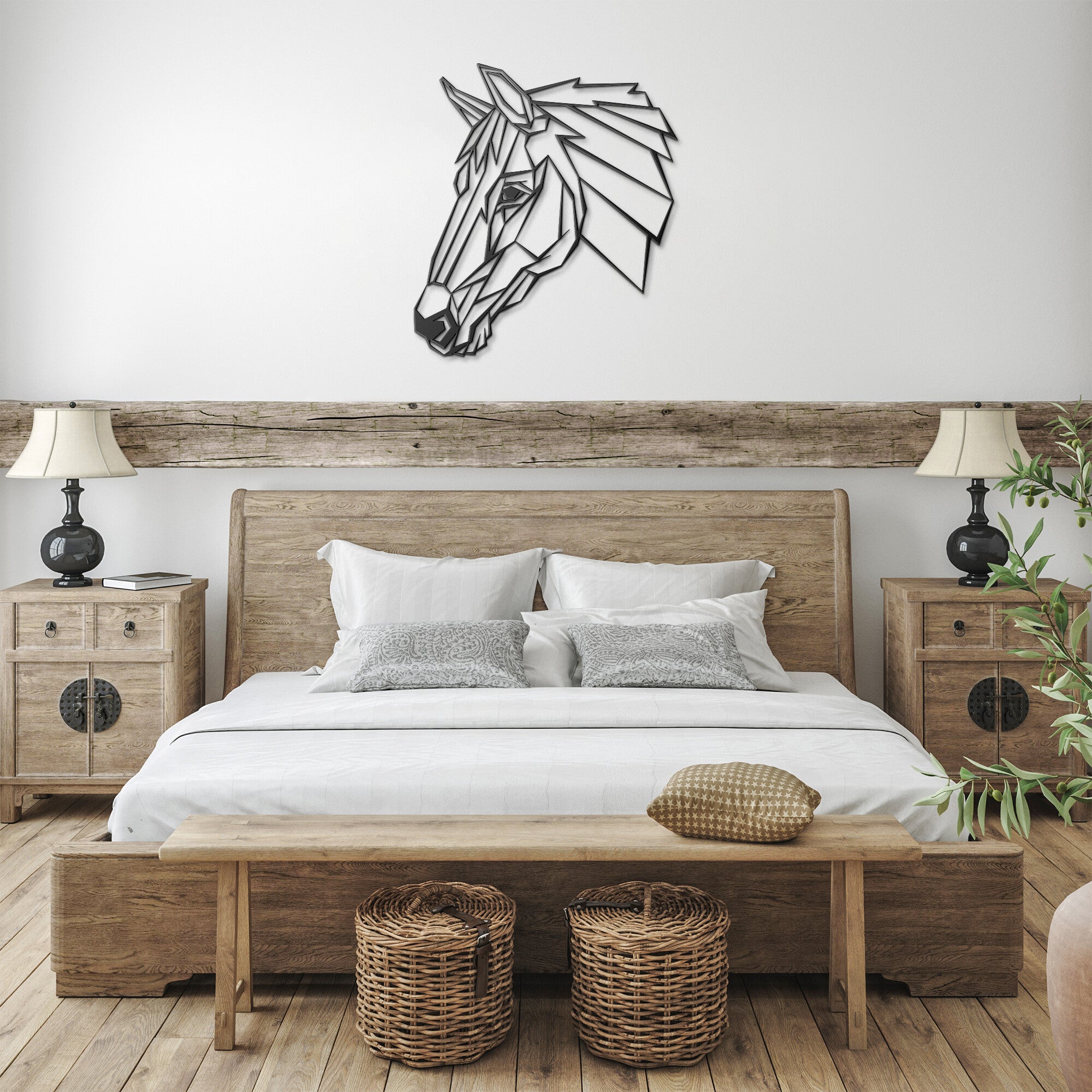 Regalo geométrico del amante del caballo del arte de la pared del metal de la cabeza de caballo