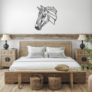 Regalo geométrico del amante del caballo del arte de la pared del metal de la cabeza de caballo