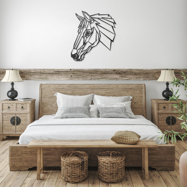 Regalo geométrico del amante del caballo del arte de la pared del metal de la cabeza de caballo