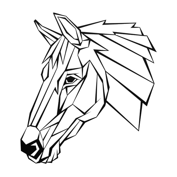 Regalo geométrico del amante del caballo del arte de la pared del metal de la cabeza de caballo