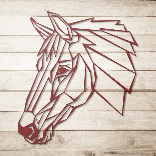 Regalo geométrico del amante del caballo del arte de la pared del metal de la cabeza de caballo