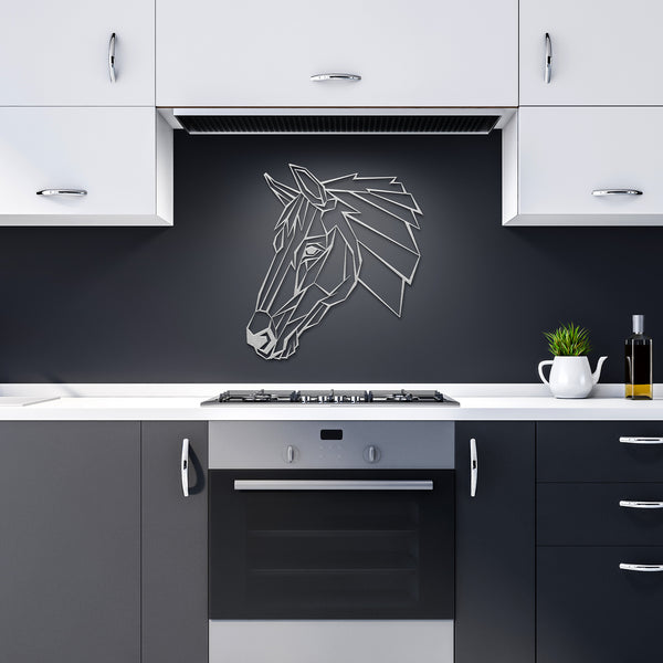 Regalo geométrico del amante del caballo del arte de la pared del metal de la cabeza de caballo