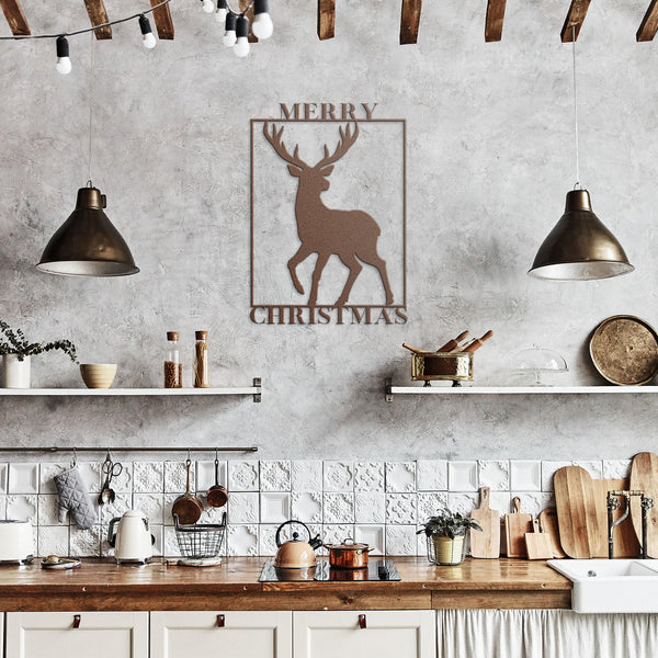 Holiday Decor Merry Christmas Metal Decor Wall Art Steel Seasonal Decor