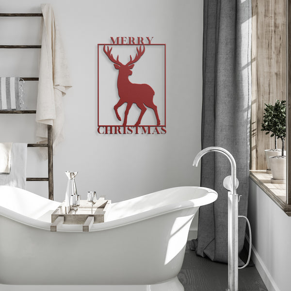 Holiday Decor Merry Christmas Metal Decor Wall Art Steel Seasonal Decor