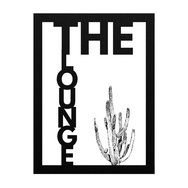 Lounge Sign Metal Wall Decor Artwork The Lounge Cactus Midwest Metal Decor