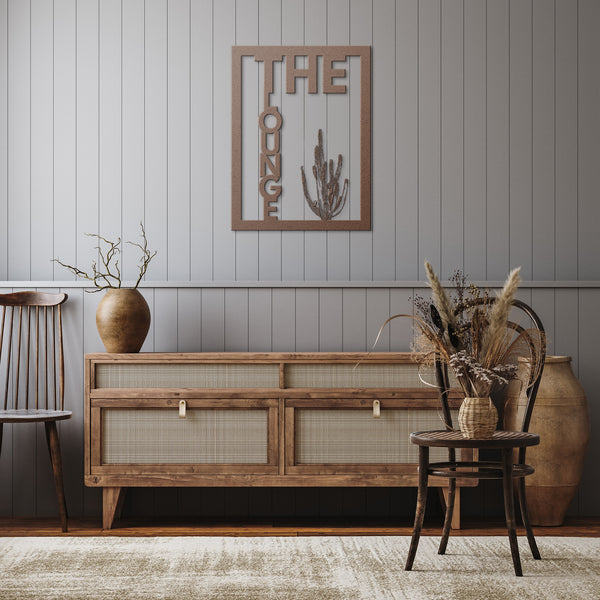 Lounge Sign Metal Wall Decor Artwork The Lounge Cactus Midwest Metal Decor