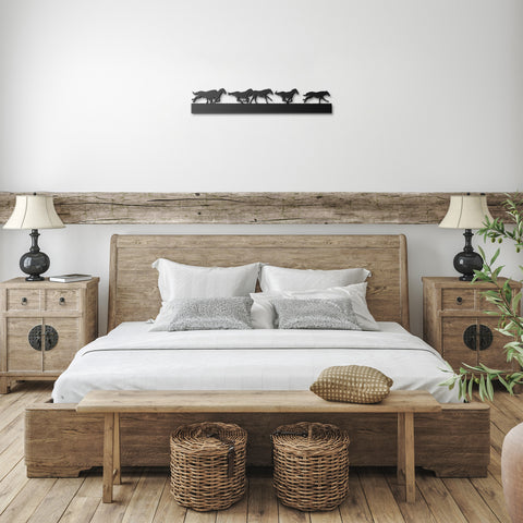 Metal Wall Art Galloping Horses Bedroom Decor Entryway Art