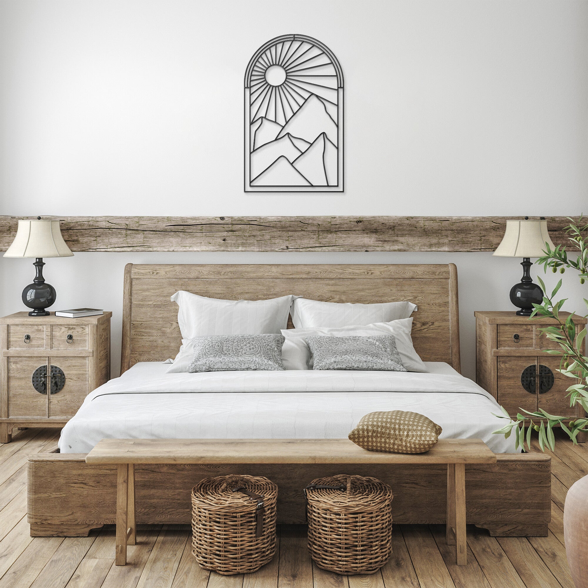 Metal Wall Art Sunburst Valley Decor for Wall