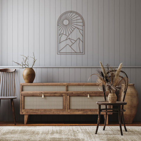 Metal Wall Art Sunburst Valley Decor for Wall