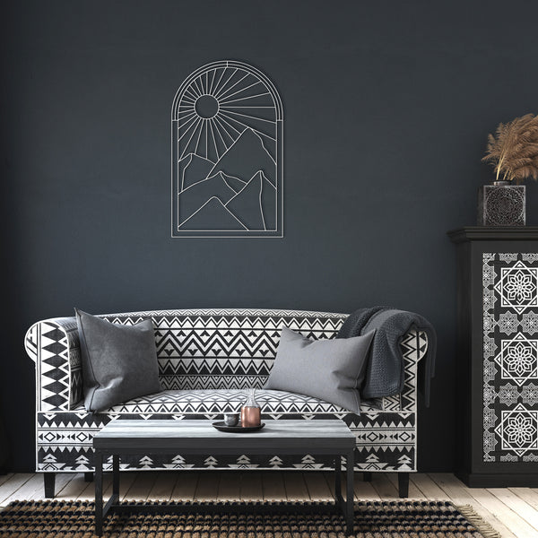 Metal Wall Art Sunburst Valley Decor for Wall