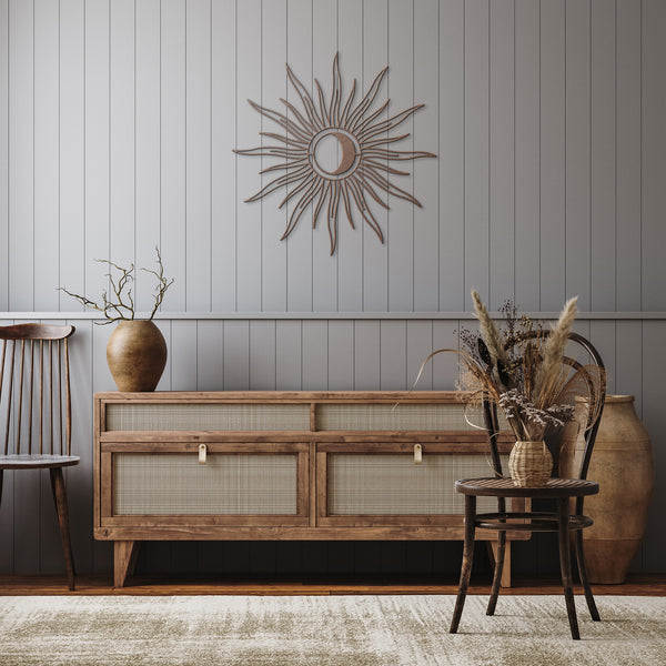 Moon Sunburst Metal Wall Decor Wall Art for Home