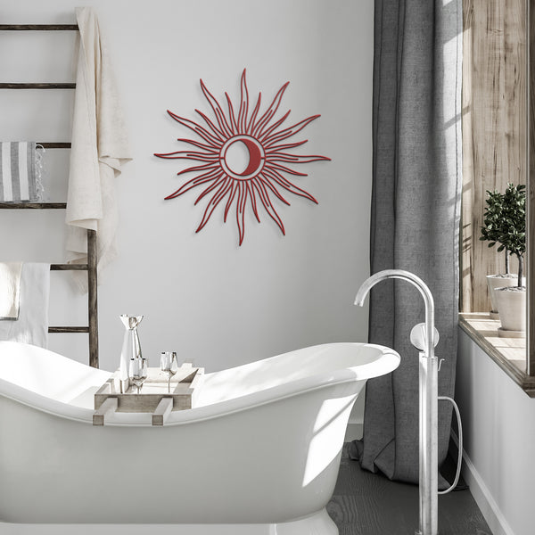 Moon Sunburst Metal Wall Decor Wall Art for Home