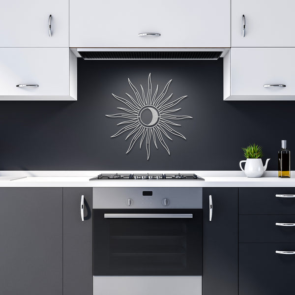 Moon Sunburst Metal Wall Decor Wall Art for Home