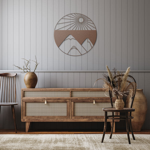 Sun Mountain Valley Metal Art Wall Art Decor Housewarming