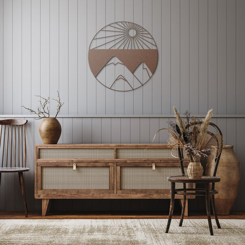 Sun Mountain Valley Metal Art Wall Art Decor Housewarming