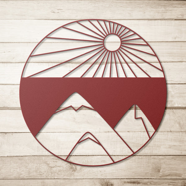 Sun Mountain Valley Metal Art Wall Art Decor Housewarming