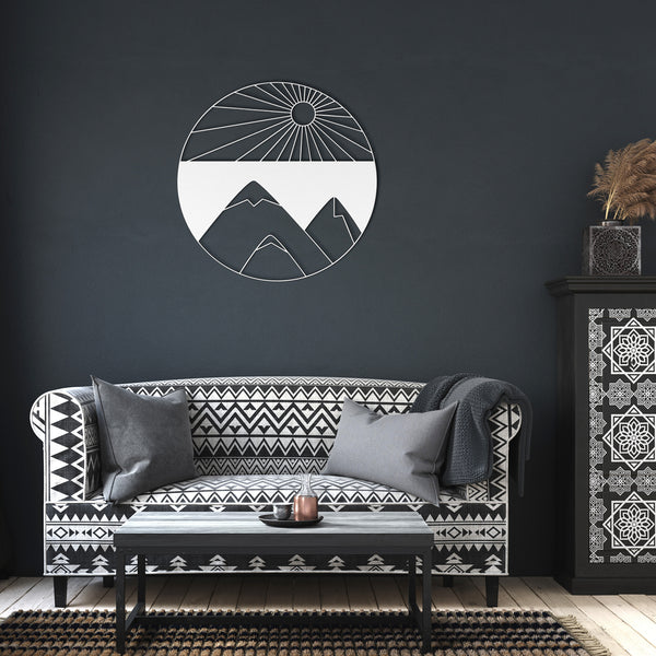 Sun Mountain Valley Metal Art Wall Art Decor Housewarming