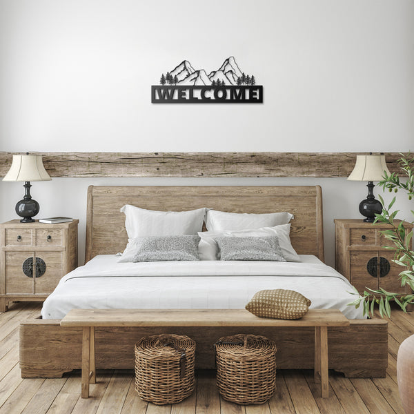 Welcome Metal Sign Mountain valley