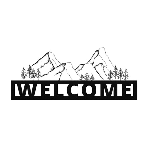 Welcome Metal Sign Mountain valley