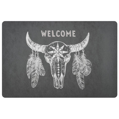 Western Door Mat Lightweight Polyester and Foam Rubber Backing Indoor Outdoor