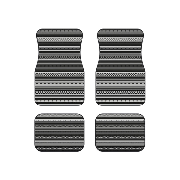 Car Mat Set of 4 Southwestern Gray Black Mats for Car for Front and Back Seat Rubber Car Floor Mats