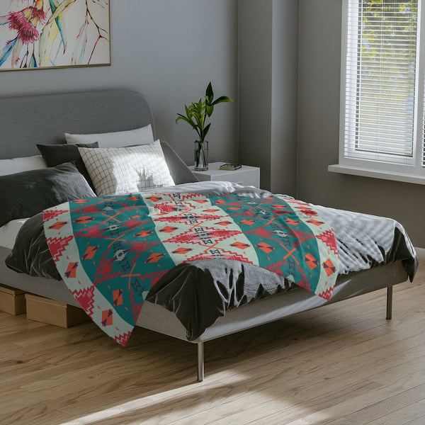 Velveteen Minky Blanket Sahara Sunset Southwestern Throw Blanket