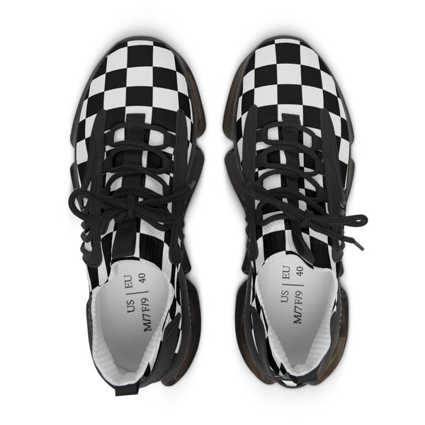 Women's Mesh Sneakers Running Shoes Checkered Print Shock Absorbing Soles