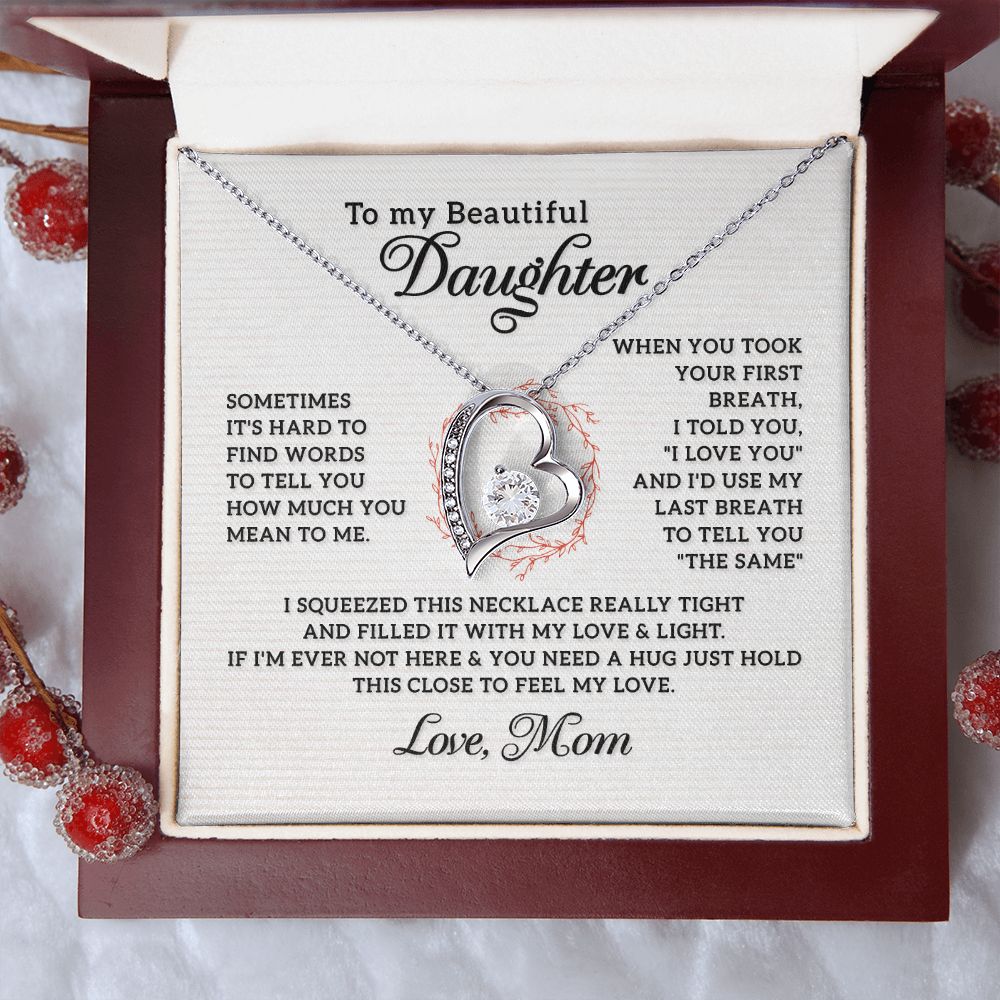 Gifts for Daughter Necklace Heart, Gifts from Mom to Daughter Birthday Christmas
