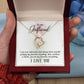 Gifts for Girlfriend Forever Love Necklace, Cubic Zirconia White or Yellow Gold Finish