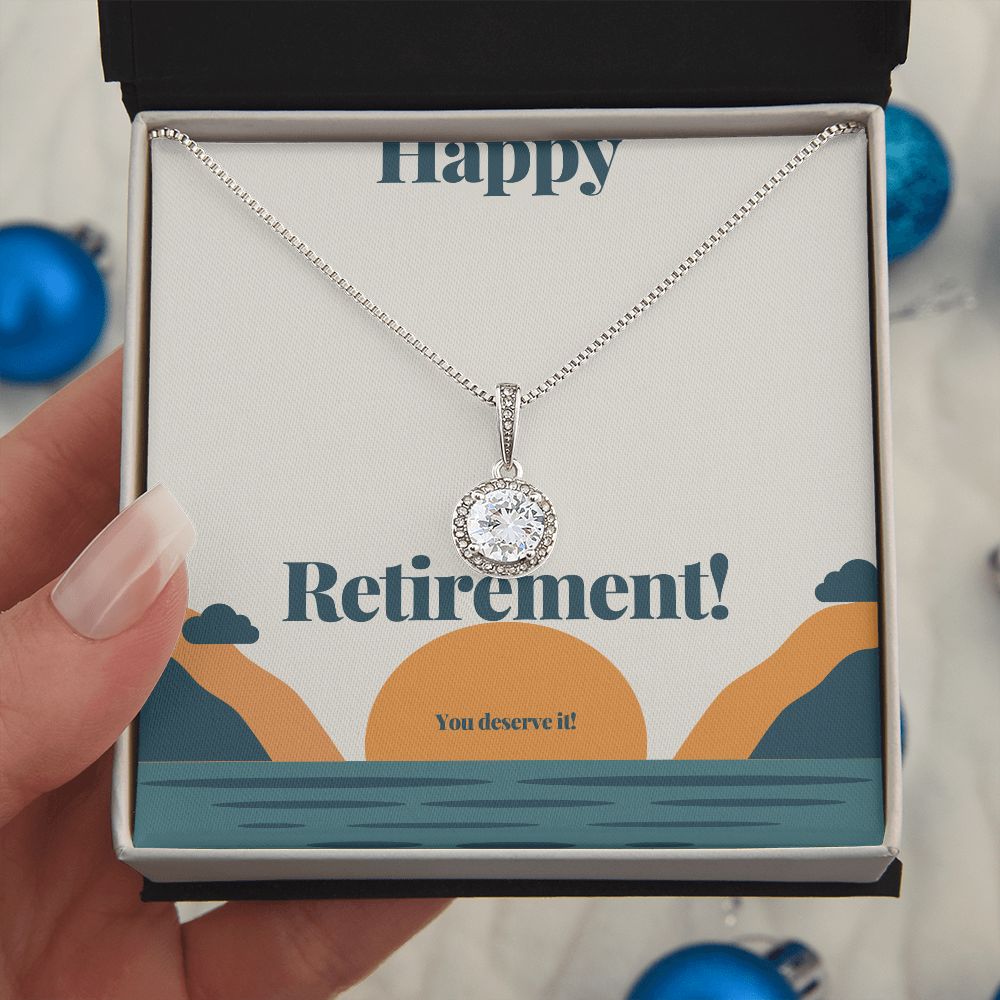 Retirement Gifts Jewelry Happy Retirement Necklace with Gift Box – Dakoda Goods & Co.