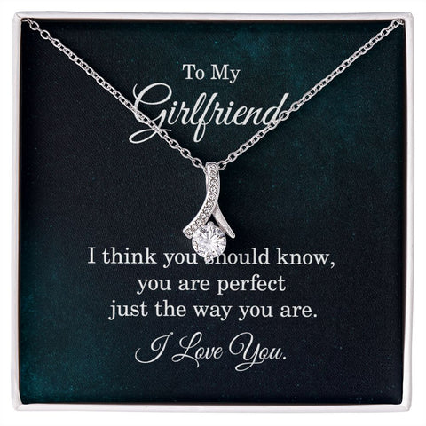 Girlfriend Gifts Necklace, Cubic Zirconia Necklace White or Yellow Gold