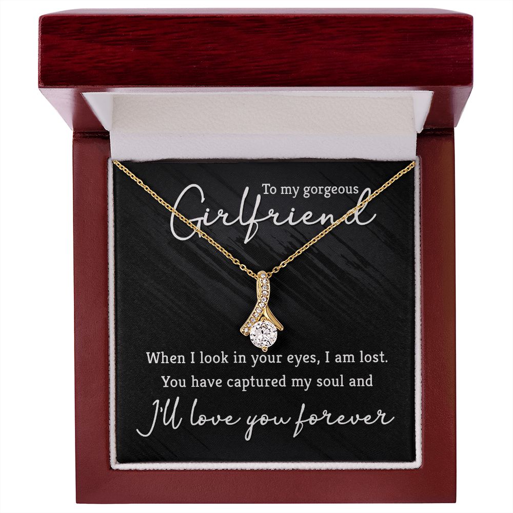 Necklace for Girlfriend, Jewelry Gifts for Girlfriend White or Yellow Gold, Cubic Zirconia