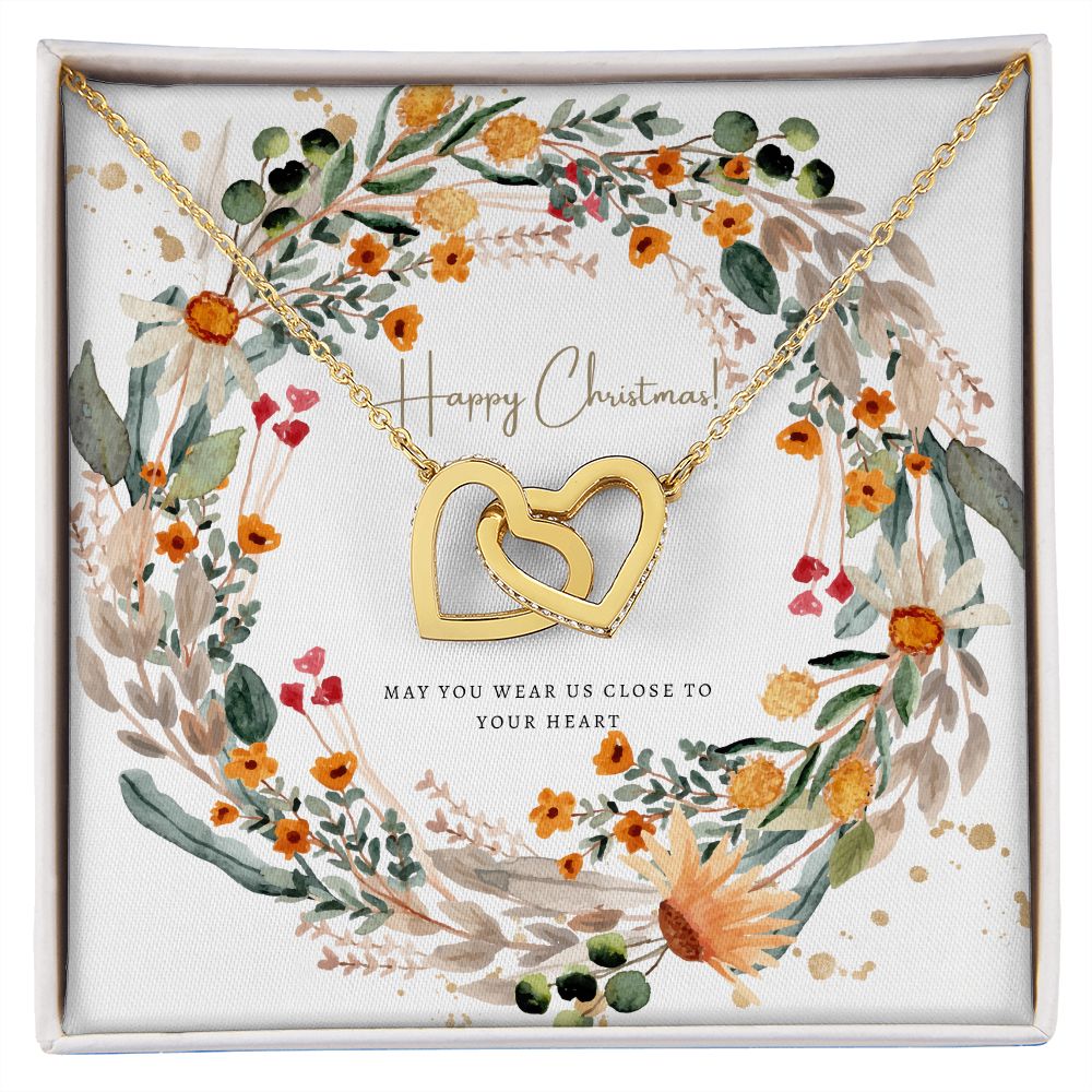 Christmas Jewelry Gifts Interlocking Hearts Happy Christmas