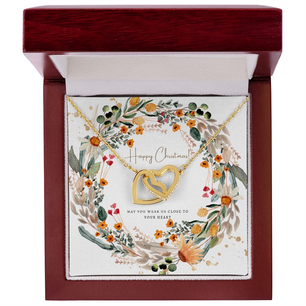 Christmas Jewelry Gifts Interlocking Hearts Happy Christmas