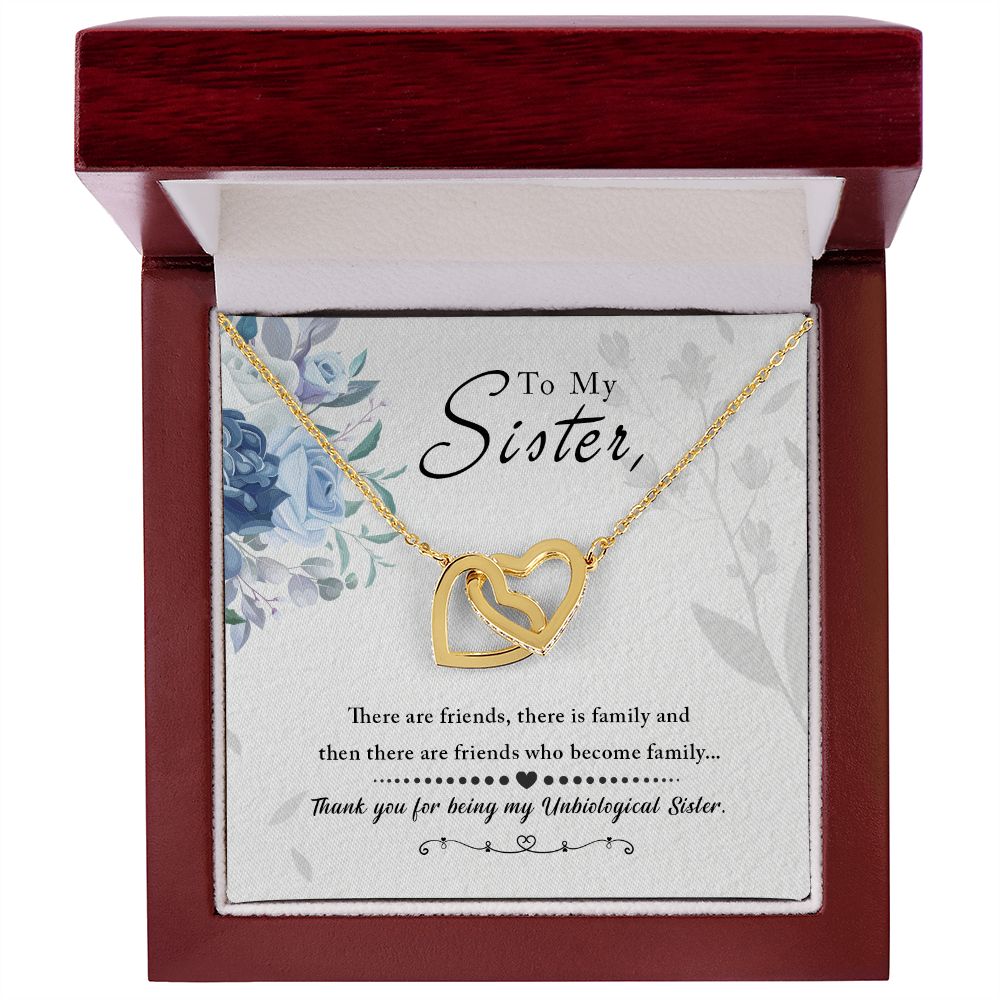 Unbiological Sister Friend Gifts Best Friend Necklace Interlocking Hearts