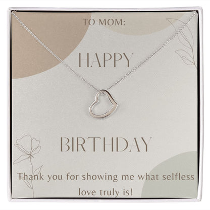 Heart Necklace Gift for Mom Birthday Gift for Mother Silver or Gold